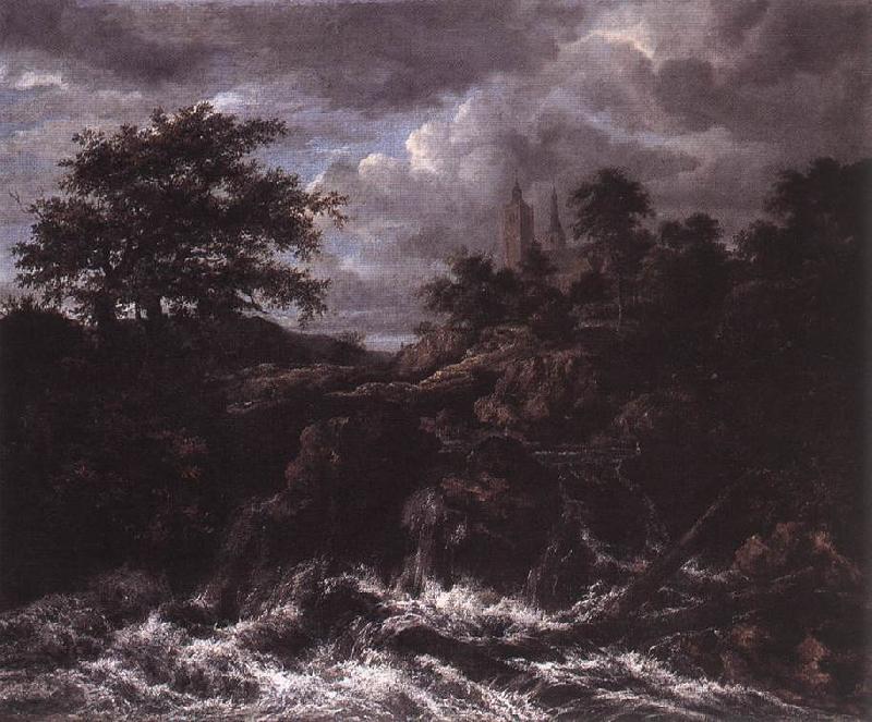 Jacob van Ruisdael Waterfall by Church